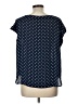 Ann Taylor 100% Polyester Polka Dots Blue Short Sleeve Blouse Size L - photo 2