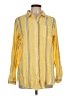 St. John's Bay 100% Cotton Stripes Yellow Long Sleeve Button-Down Shirt Size L - photo 1