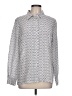 Pure Collection 100% Silk Print Silver Long Sleeve Silk Top Size 10 - photo 1