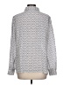 Pure Collection 100% Silk Print Silver Long Sleeve Silk Top Size 10 - photo 2