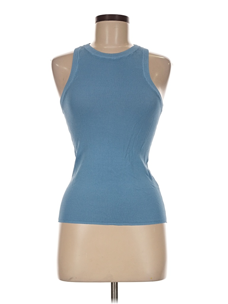 Pre-owned Zara Sleeveless Top Blue Halter Neckline Tops