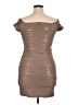 Brat Star 100% Polyester Metallic Brown Cocktail Dress Size XL - photo 2