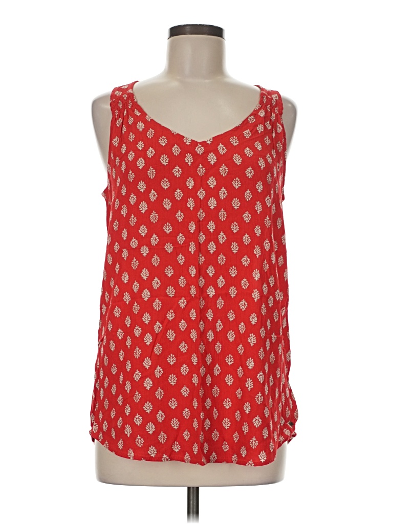 Pre-owned Eddie Bauer Sleeveless Top Red Scoop Neck Tops
