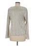 Chenault 100% Polyester Metallic Silver Long Sleeve Blouse Size M - photo 2