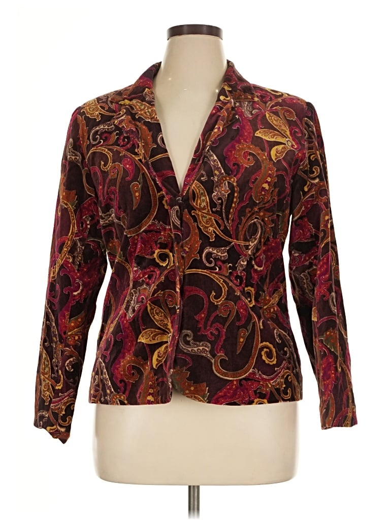 Pre-owned Neiman Marcus Blazer Jacket In Burgundy