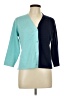 Nina Leonard Color Block Teal Cardigan Size L - photo 1