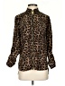MICHAEL Michael Kors Animal Print Brown Long Sleeve Blouse Size P (petite) - photo 1