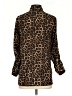 MICHAEL Michael Kors Animal Print Brown Long Sleeve Blouse Size P (petite) - photo 2