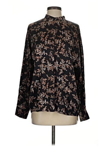 Vince. Long Sleeve Silk Top (view 1)