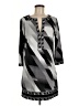 BCBGMAXAZRIA Graphic Gray Casual Dress Size M - photo 1