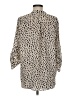 Lush 100% Polyester Animal Print Tan 3/4 Sleeve Blouse Size M - photo 2