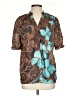 Unbranded Floral Brown 3/4 Sleeve Blouse Size S - photo 1