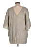 Vanessa Virginia Metallic Silver 3/4 Sleeve Blouse Size L - photo 2