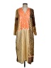 Unbranded Print Orange Casual Dress Size XS - photo 1