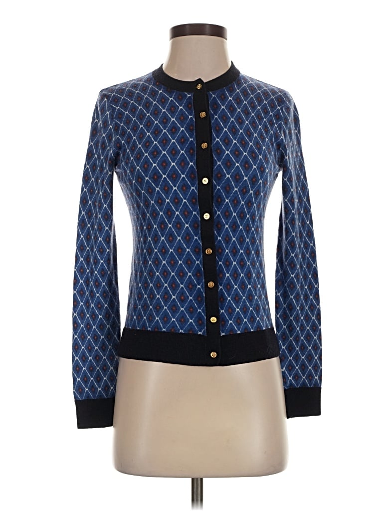 Pre-owned Tory Burch Long Sleeve Blouse In Blue