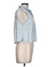 Forever 21 Blue Sleeveless Button-Down Shirt Size L - photo 4