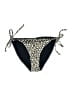 H&M 100% Polyester Animal Print Black Swimsuit Bottoms Size 12 - photo 1