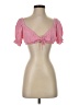 Pull&Bear Pink Short Sleeve Blouse Size S - photo 1