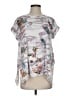 Johnny Was 100% Cotton Silver Short Sleeve Blouse Size XS - photo 1