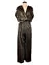 See and Be Seen 100% Polyester Metallic Silver Jumpsuit Size L - photo 1