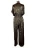 See and Be Seen 100% Polyester Metallic Silver Jumpsuit Size L - photo 2