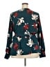 Halogen 100% Polyester Floral Teal Long Sleeve Blouse Size 2X - photo 2