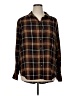 BeachLunchLounge Plaid Brown Long Sleeve Button-Down Shirt Size XL - photo 1