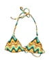 Unbranded Chevron-herringbone Yellow Swimsuit Top Size P (estimated, petite) - photo 1