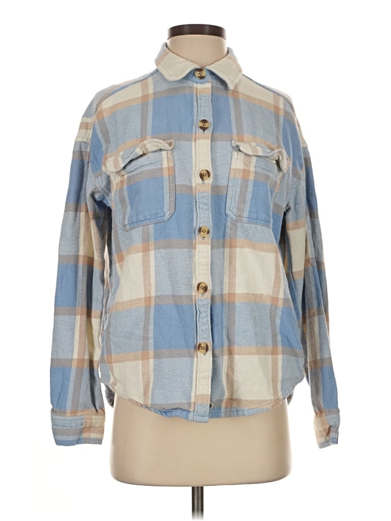 Pre-owned Hollister Long Sleeve Button Down Shirt In Blue