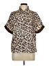 Unbranded Animal Print Brown Short Sleeve Blouse Size L - photo 1