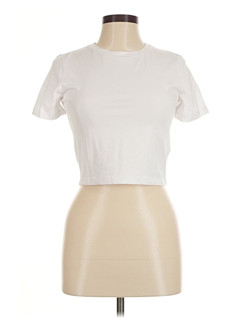 Pre-owned Zara Short Sleeve Turtleneck In Ivory