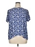 Ann Taylor LOFT 100% Polyester Blue Short Sleeve Blouse Size XL Petite - photo 1