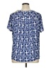 Ann Taylor LOFT 100% Polyester Blue Short Sleeve Blouse Size XL Petite - photo 2