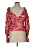 Slate & Willow 100% Polyester Red 3/4 Sleeve Blouse Size L - photo 1