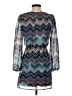 Speechless 100% Polyester Chevron-herringbone Teal Casual Dress Size S - photo 2
