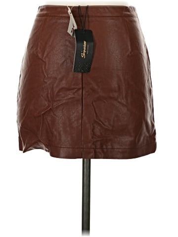 Shinestar Faux Leather Skirt (view 2)
