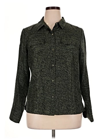 Ecru Long Sleeve Button-Down Shirt (view 1)