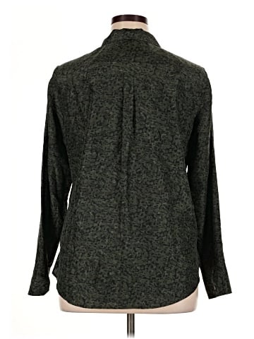 Ecru Long Sleeve Button-Down Shirt (view 2)