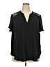 Torrid 100% Polyester Black Short Sleeve Blouse Size 2X Plus (2) - photo 1
