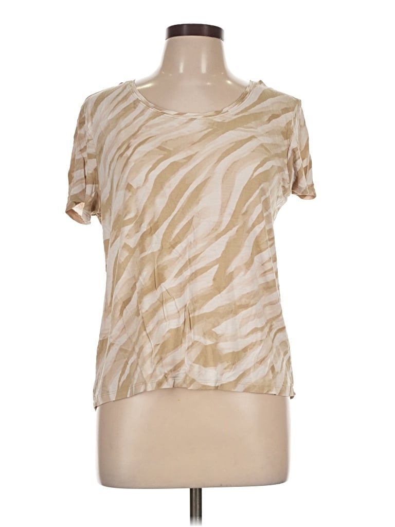 Pre-owned Simply Vera Vera Wang Short Sleeve T-shirt In Tan