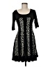 Connected Apparel Graphic Black Cocktail Dress Size 8 Petite - photo 1