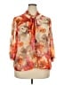 Elementz 100% Polyester Floral Orange 3/4 Sleeve Blouse Size 2X - photo 1