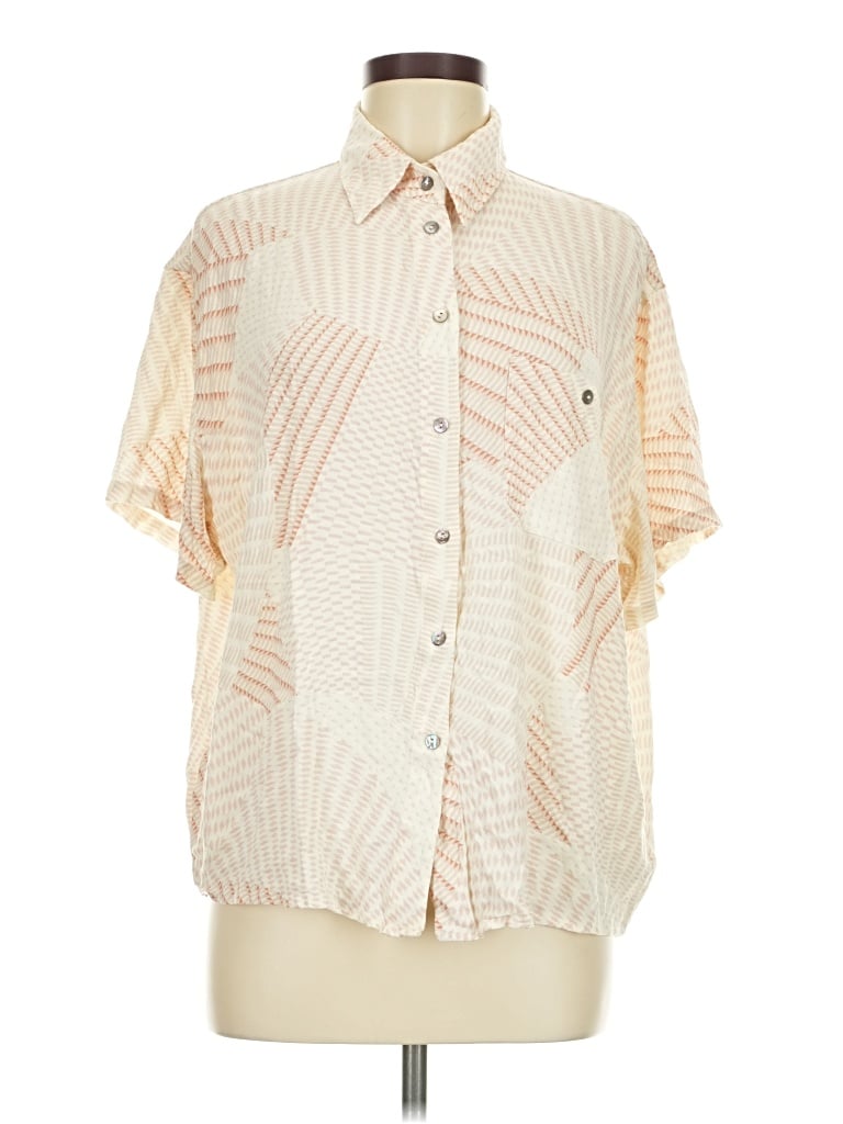 Pre-owned Sky To Moon Short Sleeve Blouse In Ivory