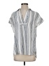 Neiman Marcus Stripes Blue Short Sleeve Blouse Size S - photo 1