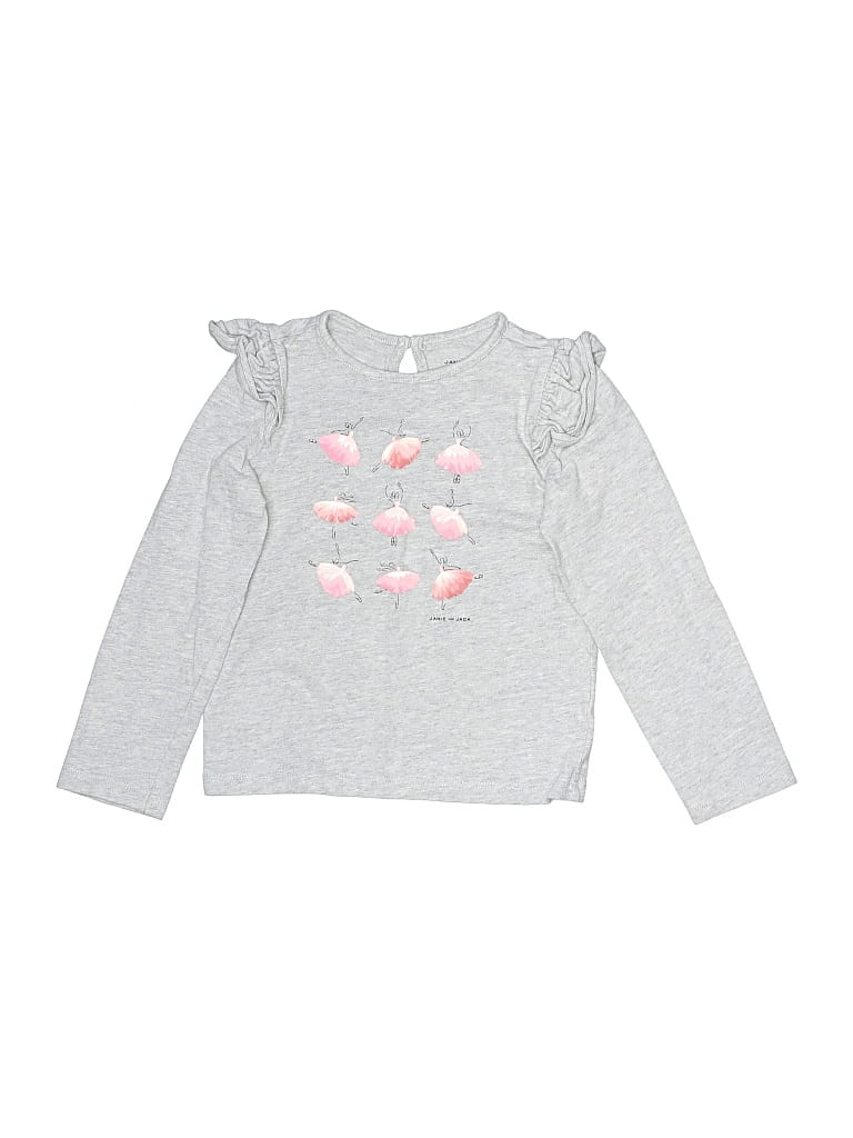 Pre-owned Janie And Jack Kids' Long Sleeve T-shirt In Silver