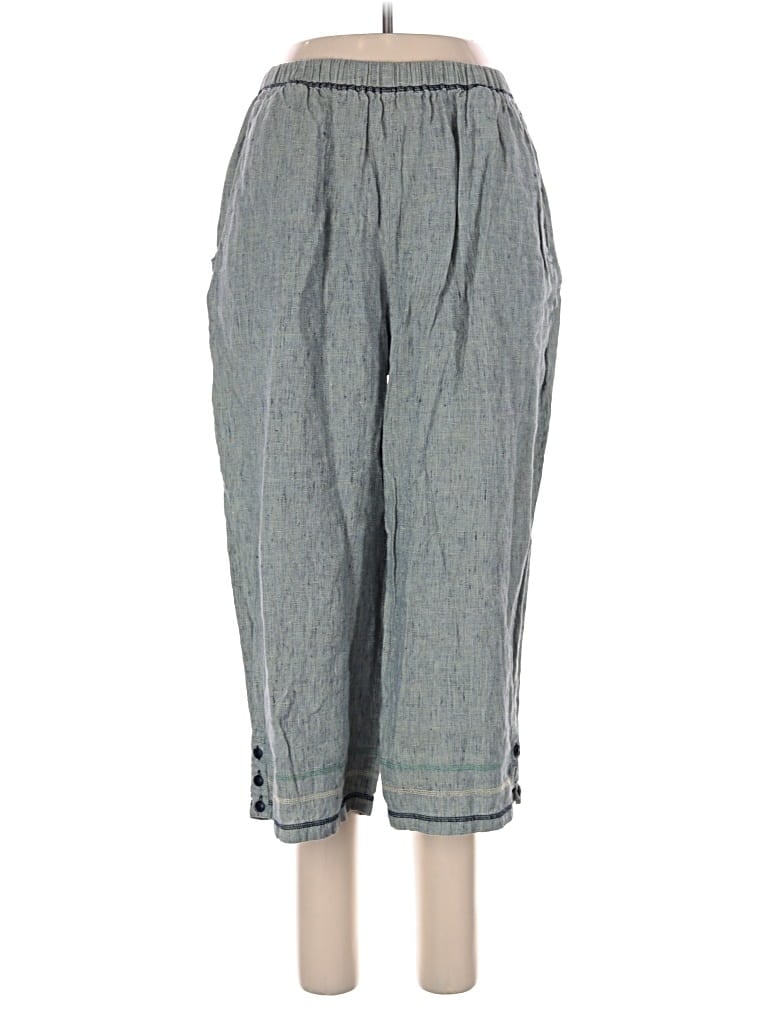 Pre-owned Flax Linen Pants In Gray
