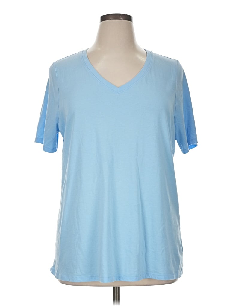 Pre-owned Lane Bryant Short Sleeve T-shirt In Blue