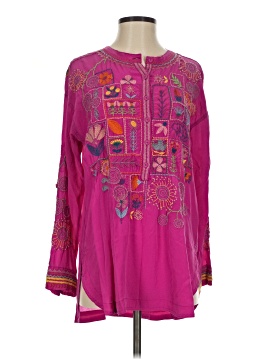 Johnny Was Long Sleeve Silk Top