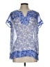 Chico's 100% Polyester Blue Short Sleeve Blouse Size Lg (2) - photo 1