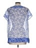 Chico's 100% Polyester Blue Short Sleeve Blouse Size Lg (2) - photo 2